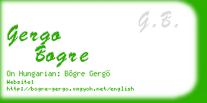gergo bogre business card